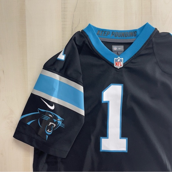 NIKE children’s youth CAROLINA PANTHERS cam newton jersey #1 L - Picture 2 of 5
